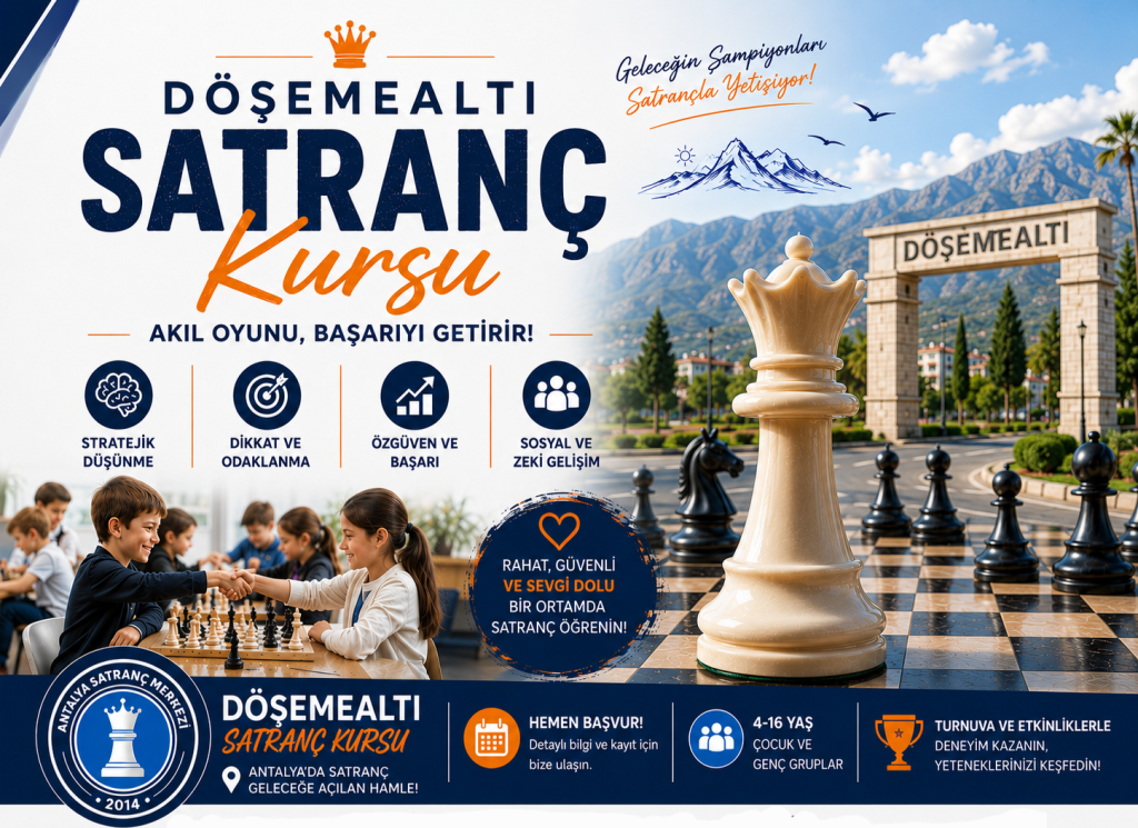 Döşemealtı Satranç Kursu 4-16 Yaş Çocuk ve Genç Gruplar