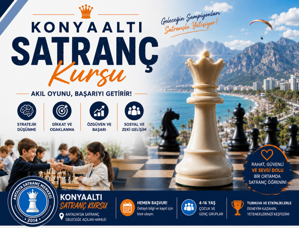 Konyaaltı Satranç Kursu 4-16 Yaş Çocuk ve Genç Gruuplar